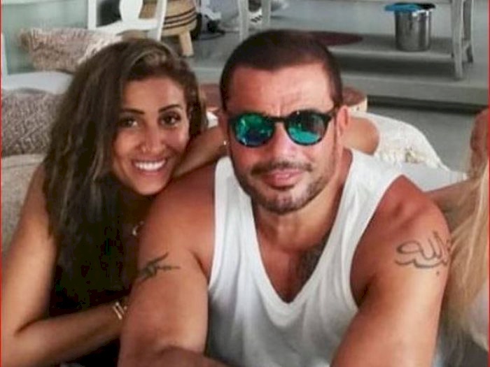 زوجة عمرو دياب ترد على حضنه لدينا الشربيني بحضن أيضاً