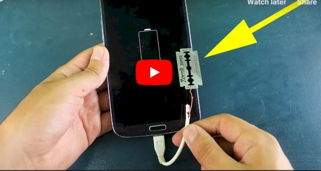 فيديو.. إشحن هاتفك باستعمال شفرة حلاقة فقط