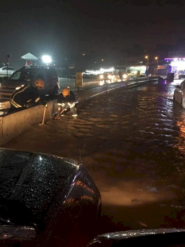 تقرير الدفاع المدني حول المنخفض الجوي