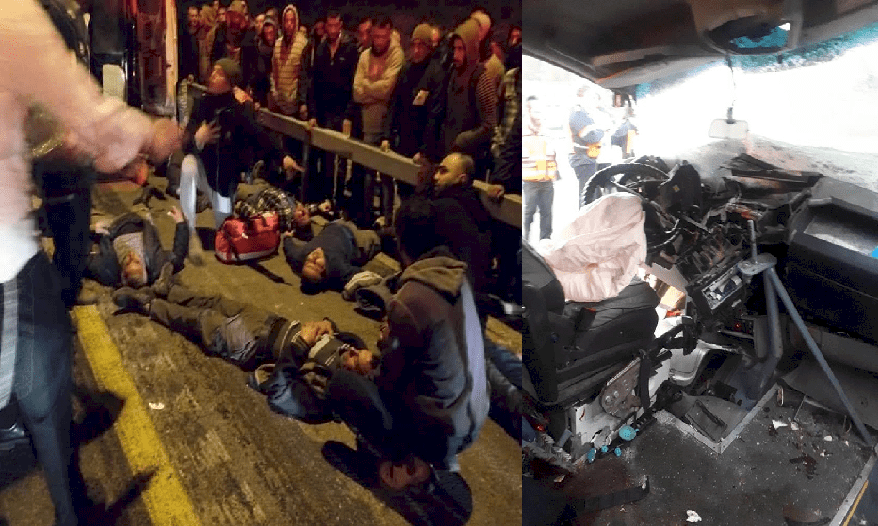 فيديو: إصابة 10 عمال بحادث سير مروع غرب القدس