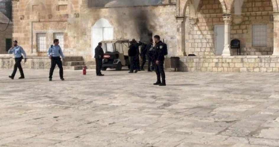 حقيقة اشتعال مركز شرطة الاحتلال بالأقصى