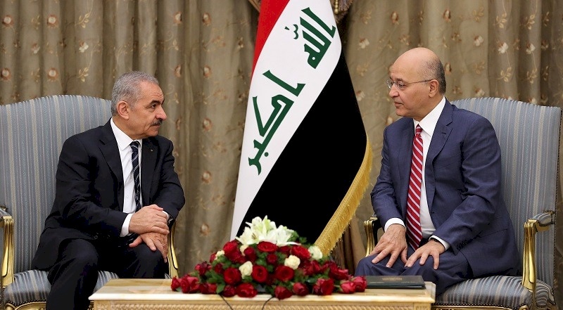 بالصور.. فحوى لقاء اشتية بالرئيس العراقي