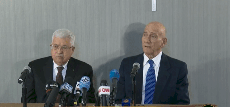 فيديو- مؤتمر صحفي مشترك بين أبو مازن وإيهود أولمرت