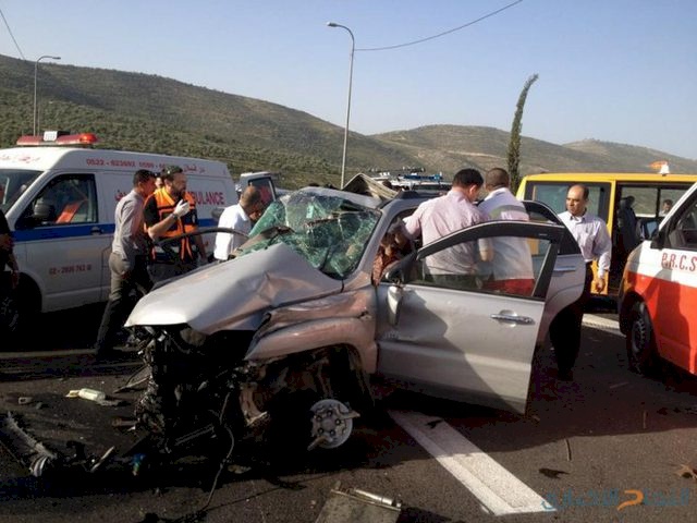 جنين: 6 إصابات إحداها خطيرة بحادث سير 