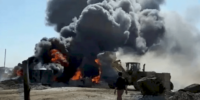 موجة صاروخية عنيفة تستهدف مصافي النفط شرقي حلب