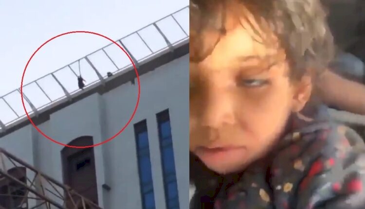 شاهد| فيديو مرعب من السعودية .. أم تعلّق طفلتها من رقبتها لشنقها أعلى أحد الفنادق المهجورة!