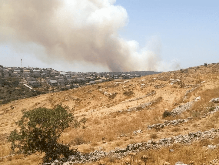 اندلاع حرائق في جبال القدس (صور وفيديو)