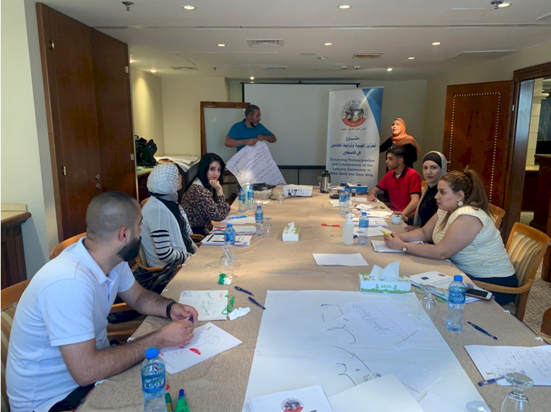 نقابة المحامين الفلسطينيين تنفذ تدريب حول مراجعة الأداء والتخطيط وكتابة التقرير