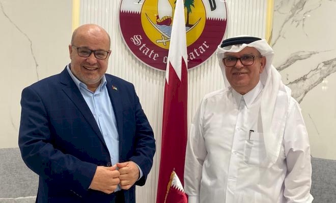  رئيس متابعة العمل الحكومي في غزة يلتقي بالسفير العمادي