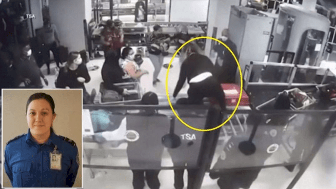 شاهد- موظفة مطار تنقذ رضيعا امريكيا من موت محقق!