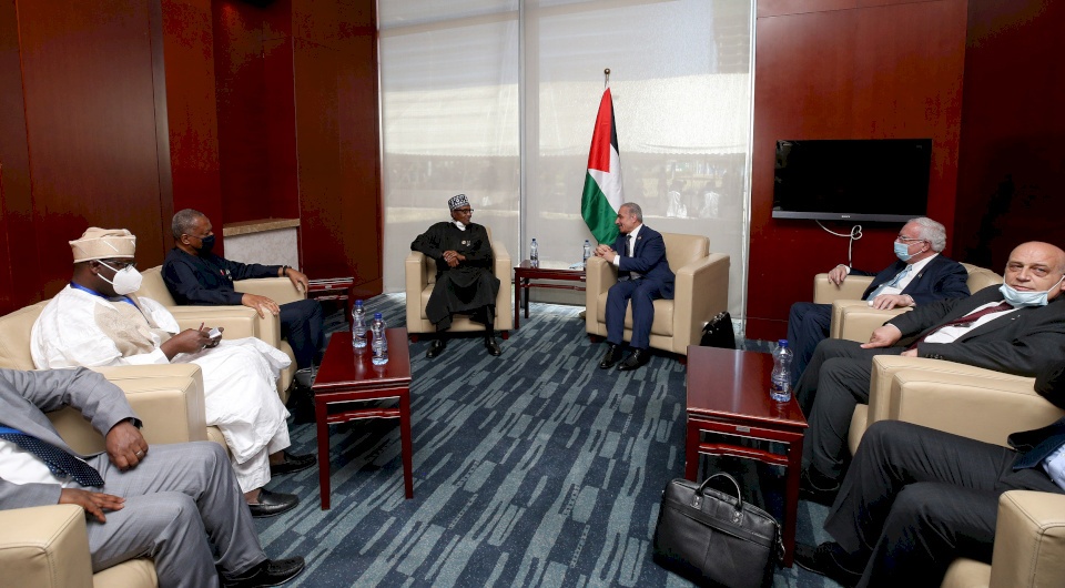 اشتية يلتقي الرئيس النيجيري ووزراء خارجية تونس ومصر وبتسوانا كل على حدة