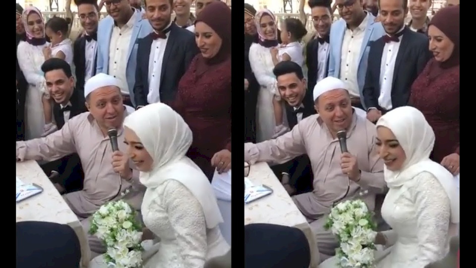 ضحك "هستيري" خلال عقد قران عروسين في مصر بسبب المأذون (فيديو)