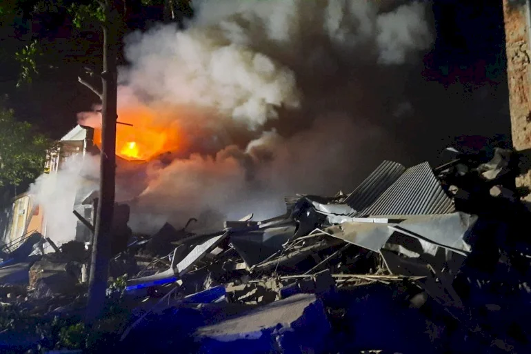 Russian Attack on Ukrainian Port of Odessa Ignites Fire