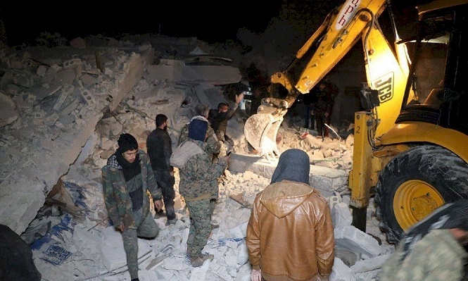 مصرع 10 لاجئين بانهيار مبنى سكني في حلب