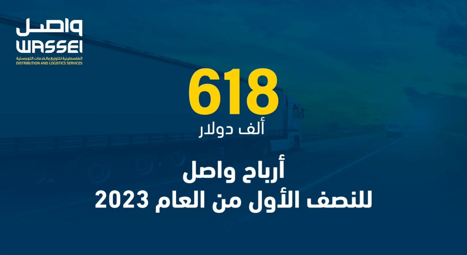  618 ألف دولار أرباح واصل للنصف الأول من العام 2023