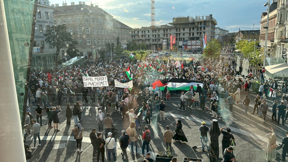 تظاهرة حاشدة في فيينا تنديدا بالعدوان الاسرائيلي على غزة