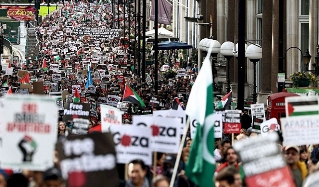 احتجاجات حاشدة في دول أوروبية وعربية ضد العدوان على غزة