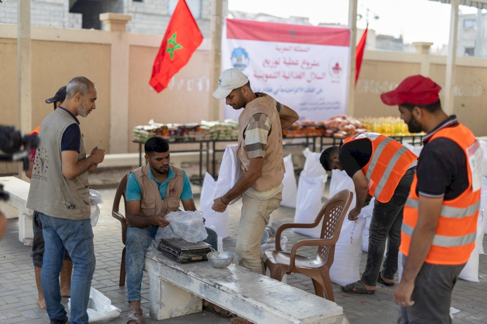 غزة... استمرار حملات الإغاثة المغربية لفائدة العائلات الفلسطينية الأكثر احتياجا في قطاع غزة