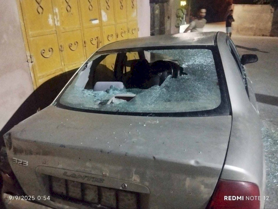 Settlers Cut Olive Trees in Askar and Damage 3 Vehicles in Jorish South of Nablus