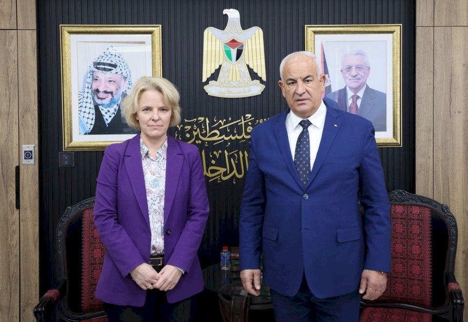 שר הפנים נפגש עם שגרירת שווייץ במדינת פלסטין