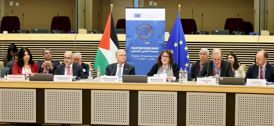 Mustafa Calls for Pressuring Israel to Release Held Tax Revenues During Donors Meeting in Brussels