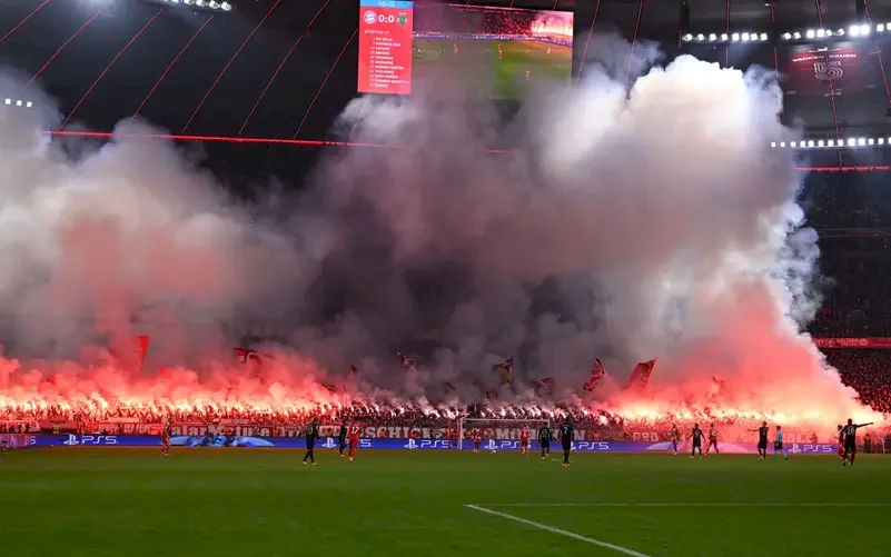 Des blessures en raison des feux d'artifice lors du match Bayern-Sporting