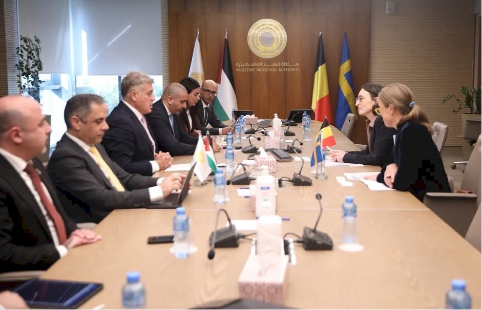 Governor of the Monetary Authority Briefs Belgian and Swedish Consuls on Latest Developments in the Palestinian Banking Sector