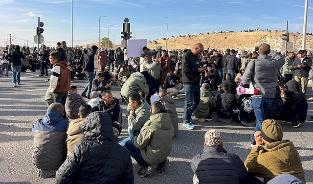 נגב: הפגנה נגד הרצח של איוב טוחי מירי מתנחל