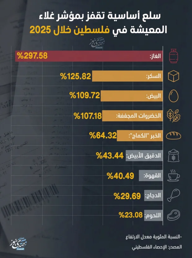 Essential Goods Drive Cost of Living Index in Palestine During 2025