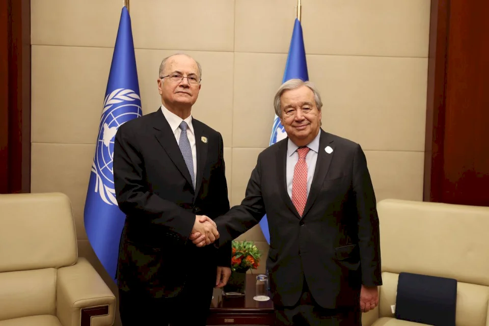 Mustafa discute avec le Secrétaire général de l'ONU des dernières évolutions de la situation en Palestine