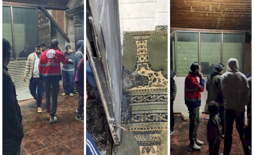 Des colons incendiant une mosquée dans le village de Douma au sud de Nablus