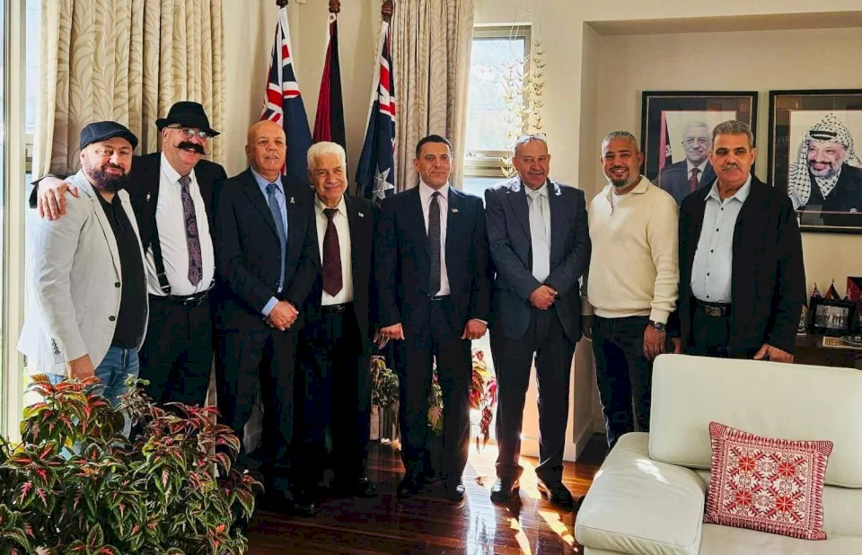 L'ambassadeur de Palestine en Australie reçoit une délégation du mouvement Fatah et de l'Union des travailleurs et confirme son soutien aux efforts de reconnaissance de l'État