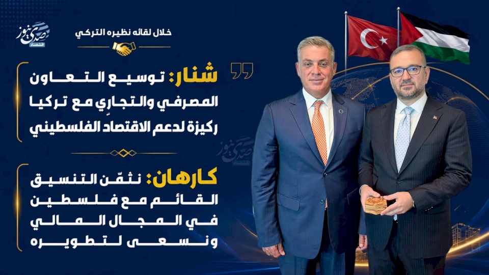 Shanar : L'élargissement de la coopération bancaire et commerciale avec la Turquie, un pilier pour soutenir l'économie palestinienne